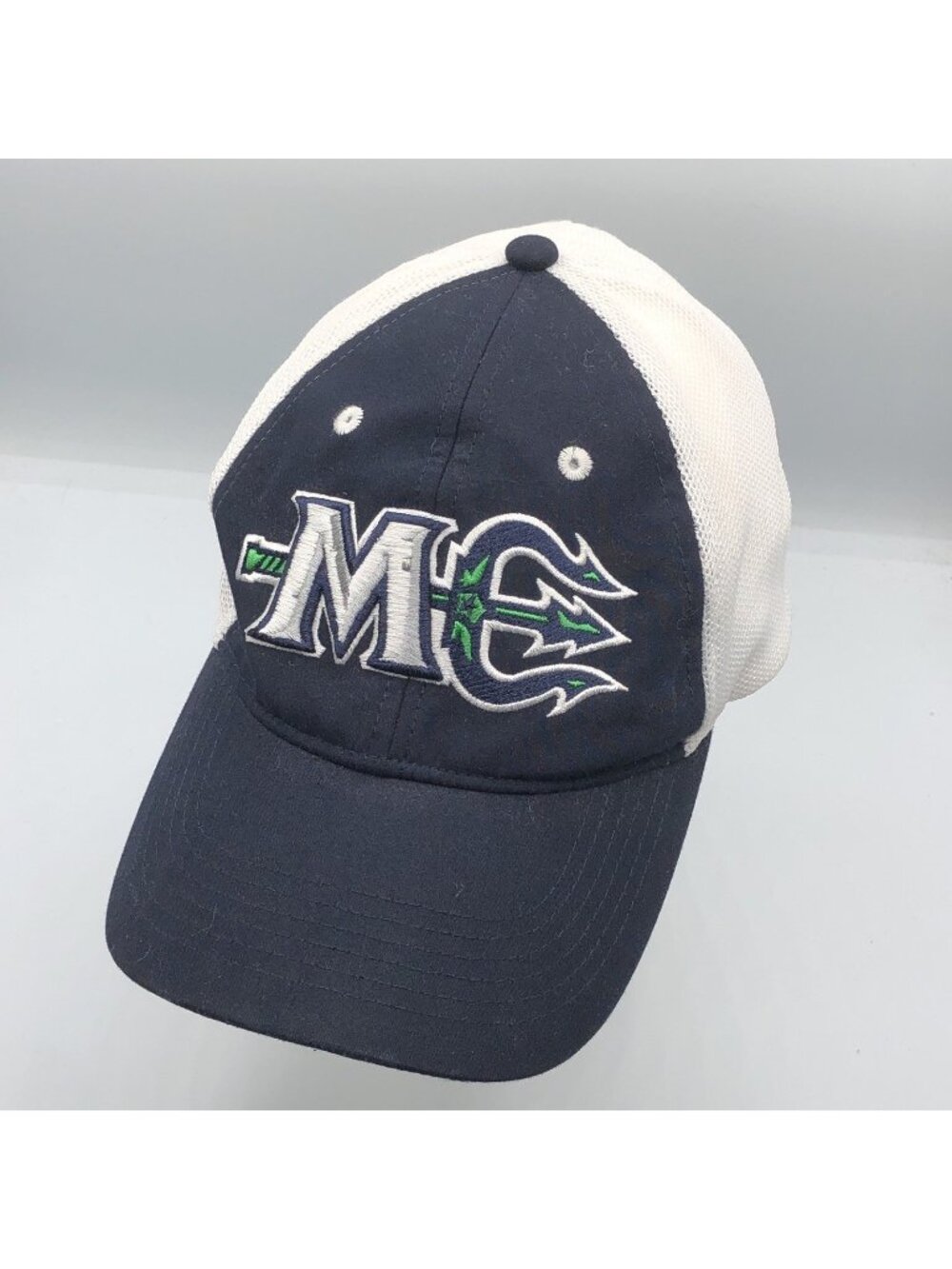 Maine Mariners Hockey ECHL Stretch Fit Navy Blue Logo Mesh Back Hat OSFM